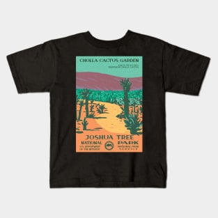 Joshua Tree National Park Cholla Cactus WPA Kids T-Shirt